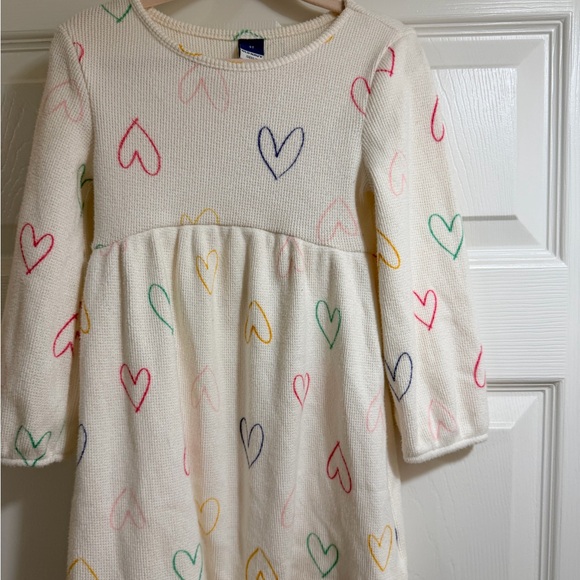 Old Navy Other - Old Navy Cream Dress with Multicolor Heart Pattern